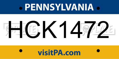 HCK1472 Pennsylvania License Plate