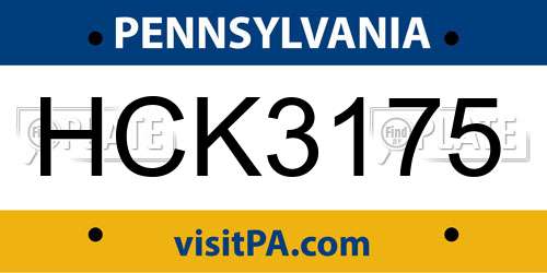 HCK3175 Pennsylvania License Plate