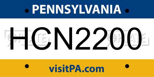HCN2200 Pennsylvania License Plate