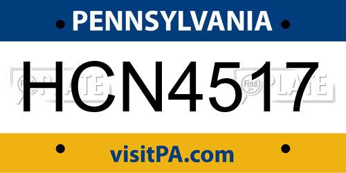 HCN4517 Pennsylvania License Plate