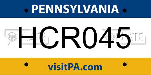 HCR045 Pennsylvania License Plate