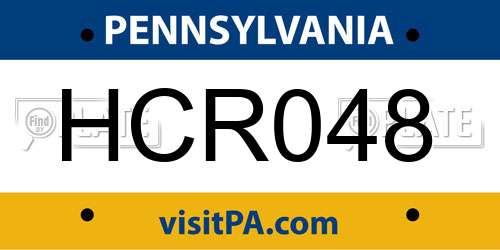 HCR048 Pennsylvania License Plate