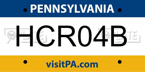 HCR04B Pennsylvania License Plate