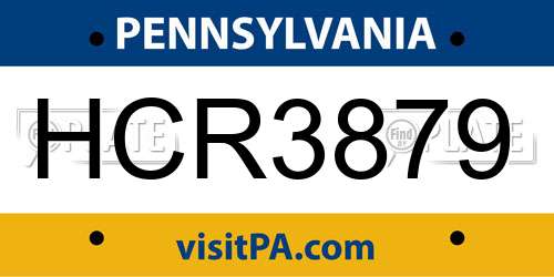 HCR3879 Pennsylvania License Plate