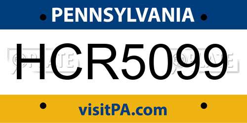 HCR5099 Pennsylvania License Plate