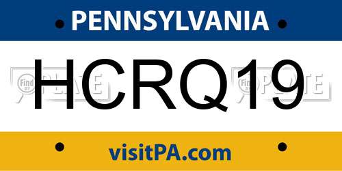 HCRQ19 Pennsylvania License Plate