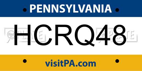 HCRQ48 Pennsylvania License Plate