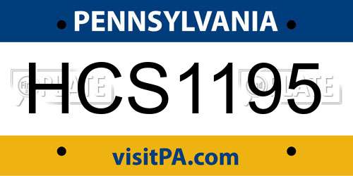HCS1195 Pennsylvania License Plate