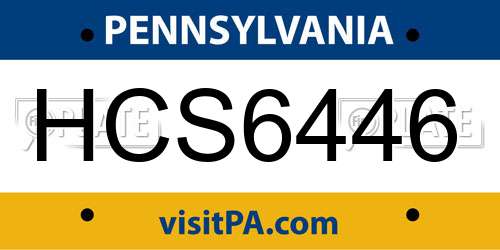 HCS6446 Pennsylvania License Plate