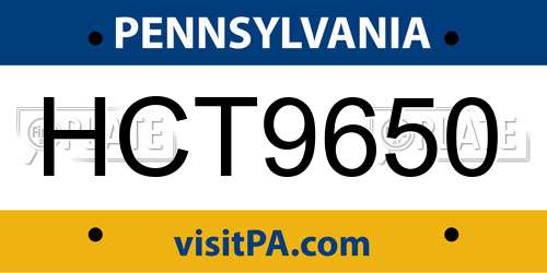 HCT9650 Pennsylvania License Plate