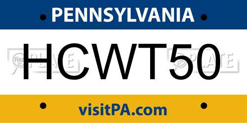 HCWT50 Pennsylvania License Plate