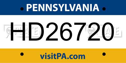 HD26720 Pennsylvania License Plate