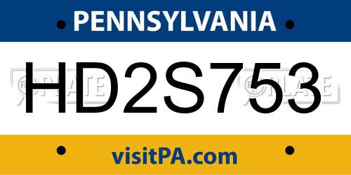HD2S753 Pennsylvania License Plate