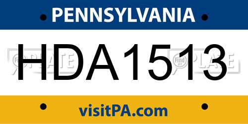 HDA1513 Pennsylvania License Plate