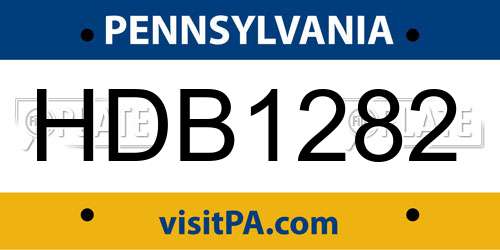 HDB1282 Pennsylvania License Plate