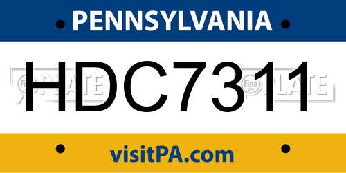 HDC7311 Pennsylvania License Plate