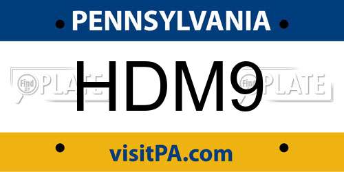 HDM9 Pennsylvania License Plate