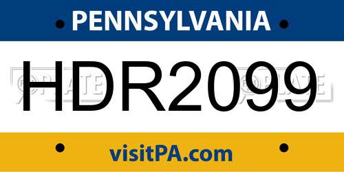 HDR2099 Pennsylvania License Plate