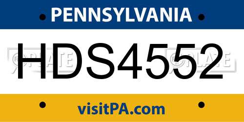 HDS4552 Pennsylvania License Plate