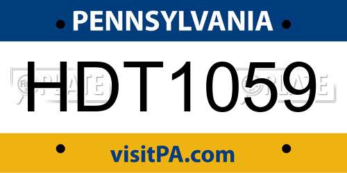 HDT1059 Pennsylvania License Plate