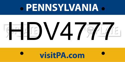 HDV4777 Pennsylvania License Plate