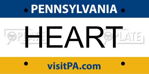 HEART Pennsylvania License Plate