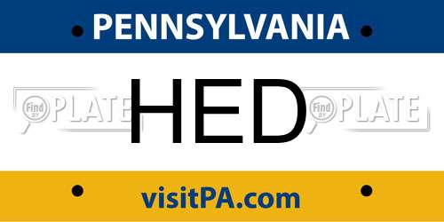 HED Pennsylvania License Plate