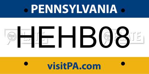 HEHB08 Pennsylvania License Plate