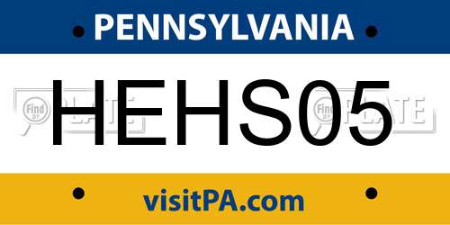 HEHS05 Pennsylvania License Plate