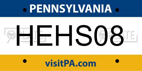 HEHS08 Pennsylvania License Plate