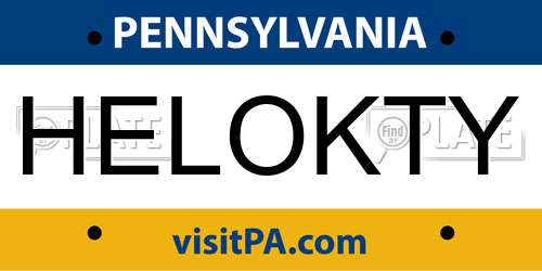 HELOKTY Pennsylvania License Plate