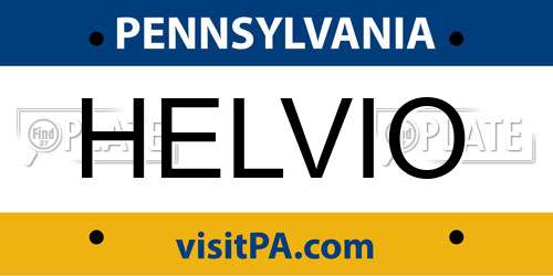 HELVIO Pennsylvania License Plate