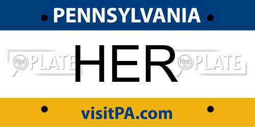 HER Pennsylvania License Plate