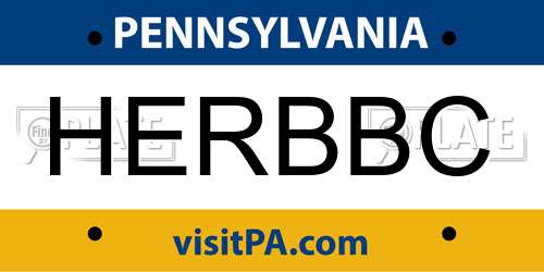HERBBC Pennsylvania License Plate
