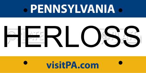 HERLOSS Pennsylvania License Plate