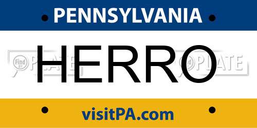HERRO Pennsylvania License Plate