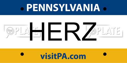 HERZ Pennsylvania License Plate