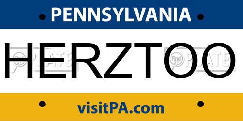 HERZTOO Pennsylvania License Plate