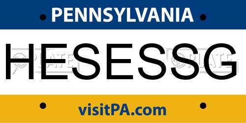 HESESSG Pennsylvania License Plate