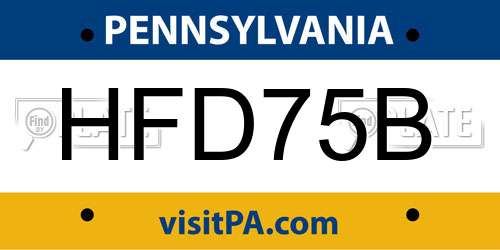 HFD75B Pennsylvania License Plate