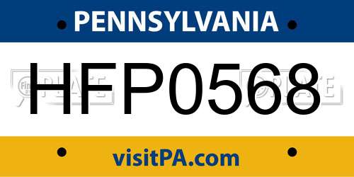 HFP0568 Pennsylvania License Plate