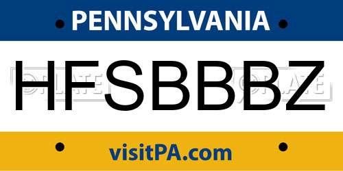 HFSBBBZ Pennsylvania License Plate