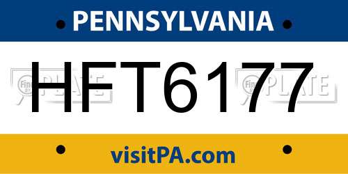 HFT6177 Pennsylvania License Plate