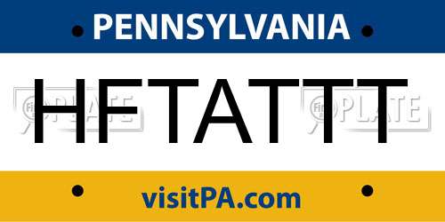 HFTATTT Pennsylvania License Plate