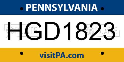 HGD1823 Pennsylvania License Plate