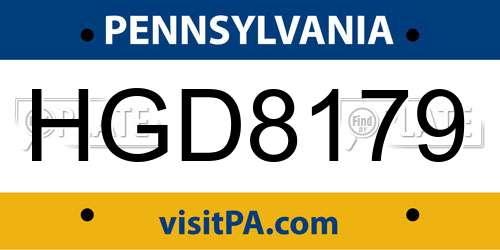 HGD8179 Pennsylvania License Plate