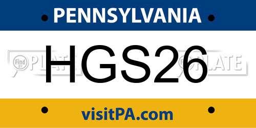 HGS26 Pennsylvania License Plate