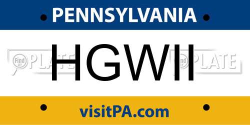 HGWII Pennsylvania License Plate
