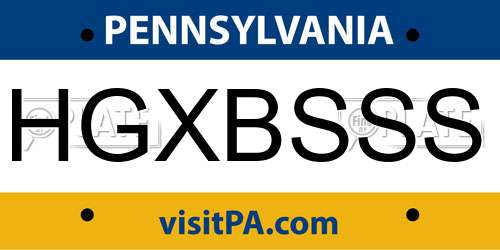 HGXBSSS Pennsylvania License Plate