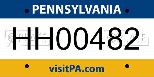 HH00482 Pennsylvania License Plate
